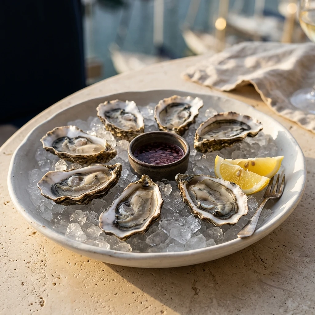 Assiette des huîtres fraîche